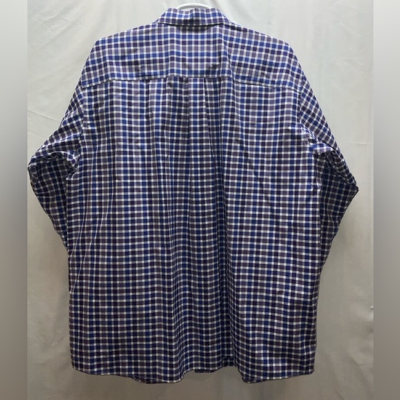 Men’s Jos. A. Bank Traveler Long Sleeve 100% Cotton Shirt Purple & Navy Plaid 2X - Picture 6 of 6
